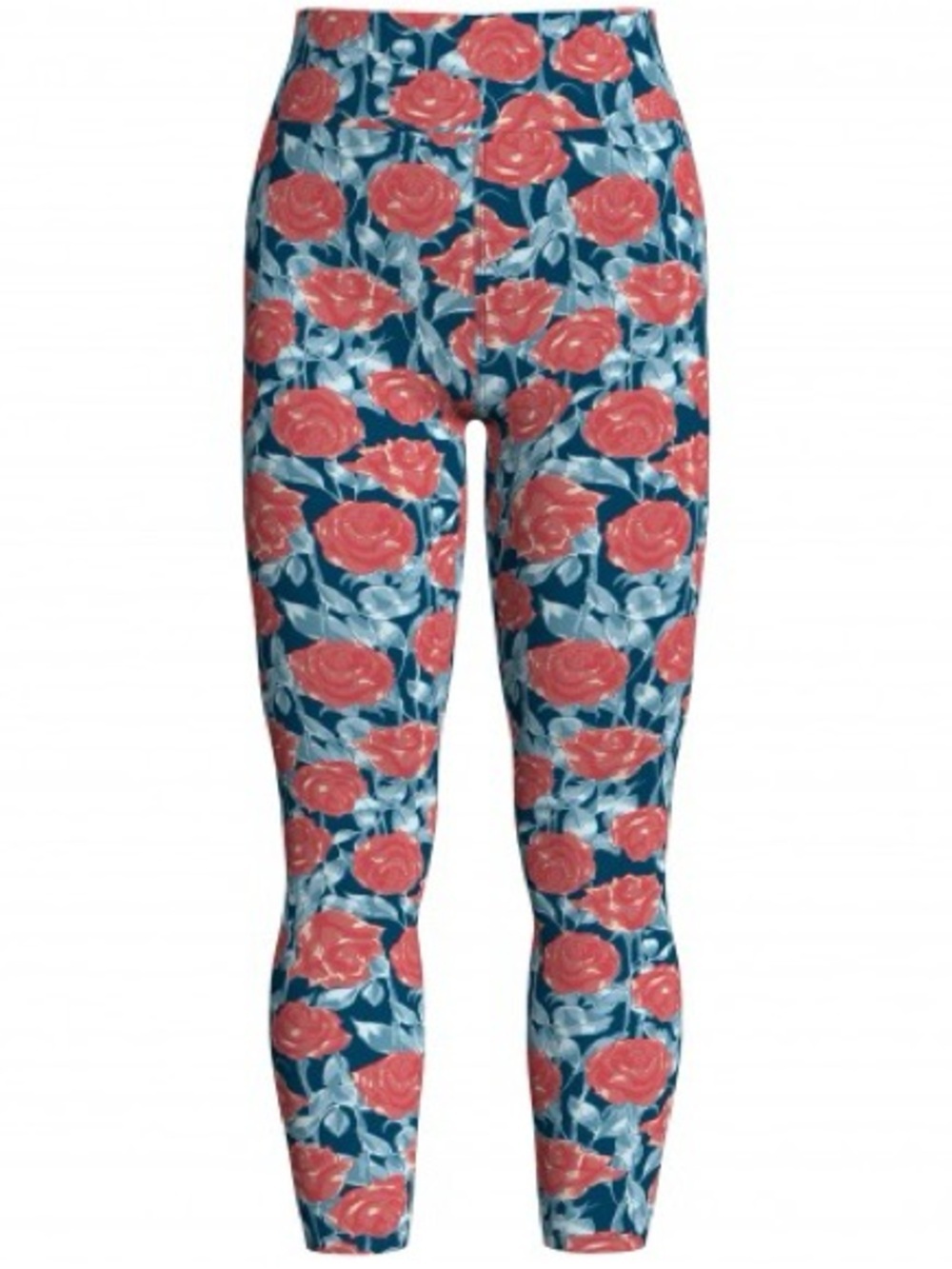 LuLaRoe Navy Leggings with Red Rose Print size OS Fall